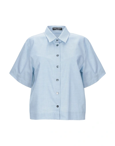 Dolce & Gabbana Patterned Shirts & Blouses In Sky Blue