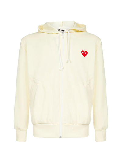 Comme Des Garçons Play Comme Des Garcons Play Hooded Sweatshirt In White,yellow