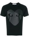 Comme Des Garçons Play Comme Des Garcons Play Black And Carbon Glossy Heart Logo T-shirt