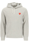 Comme Des Garçons Play Comme Des Garcons Play Grey And Red Heart Patch Hoodie