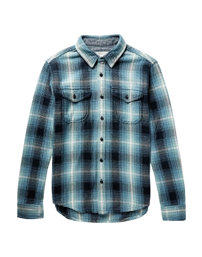 Outerknown Checked Shirt In Sky Blue