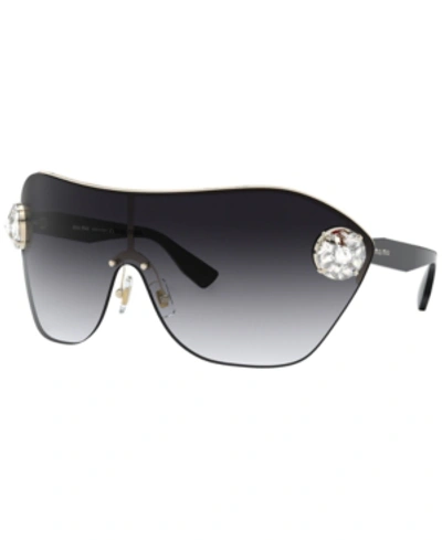 Miu Miu Women's Mirrored Shield Sunglasses, 190mm In Grey Gradient