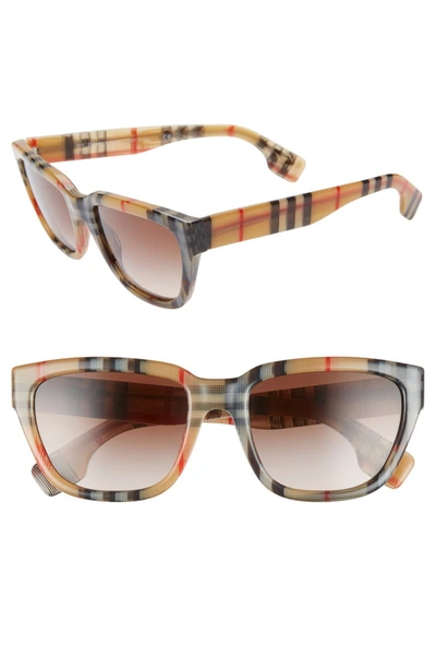 Burberry 54mm Square Sunglasses - Brown/ Red/ Brown Gradient