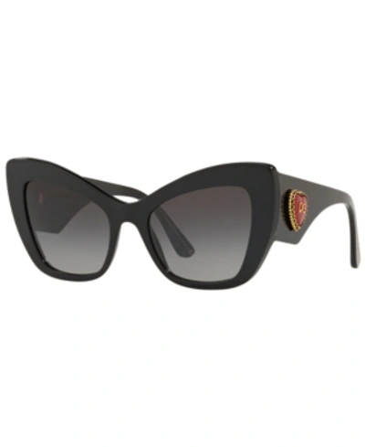 Dolce & Gabbana Chunky Cat-eye Sunglasses W/ Logo Heart Temples In Havana / Brown Gradient