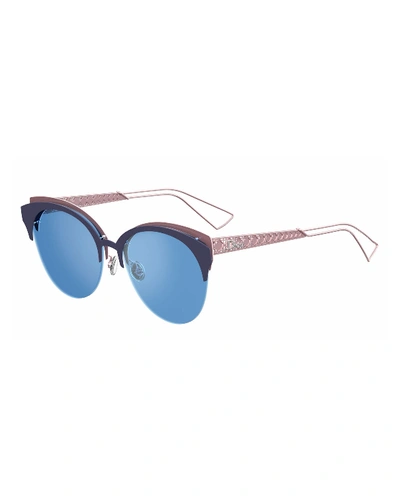 Dior Ama Club Metal Sunglasses In Blue/pink