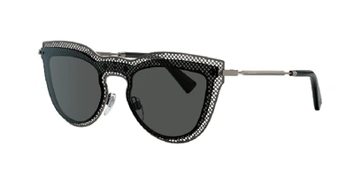 Valentino Women's Round Shield Sunglasses, 135mm In Rutehnium/dark Smoke