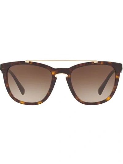 Valentino Va4002 Square-frame Sunglasses In Brown