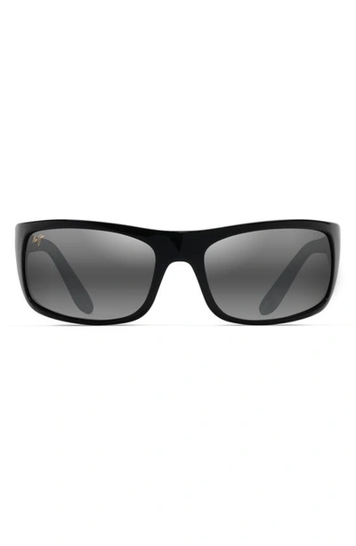 Maui Jim 'peahi In Gloss Black / Neutral Grey