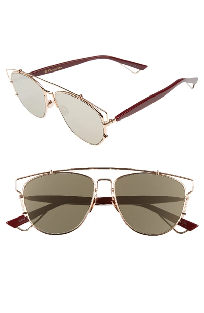 Dior Technologic 57mm Brow Bar Sunglasses - Gold Copper/ Blue