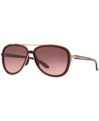 Oakley Split Time Gradient Aviator Sunglasses In Crystal Raspberry