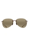Maui Jim Sugar Beach 62mm Polarized Round Sunglasses In Copper