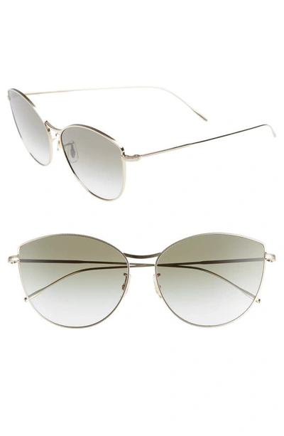Oliver Peoples Rayette Vintage-inspired Metal Cat-eye Sunglasses, Gold In Clear Gradient Dark Green