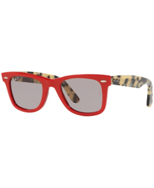 Ray Ban Standard Classic Wayfarer 50mm Polarized Sunglasses Red In Red Grey Polar Modesens