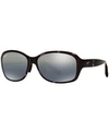 Maui Jim Koki Beach 56mm Polarizedplus2 Sunglasses - Black And Grey Tortoise/ Grey In Grey Mir Pol