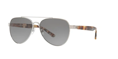 Tory Burch Grey Gradient Aviator Ladies Sunglasses Ty6070 327511 57 In Light Grey Dark Grey Gradient