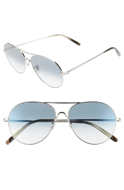 Oliver Peoples Rockmore 58mm Photochromic Aviator Sunglasses - Chrome Amber/ Gold In Chrome Sapphire