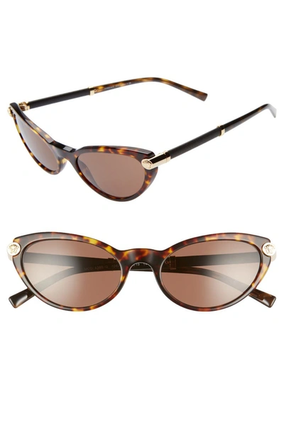 Versace 54mm Cat Eye Sunglasses - Brown Solid