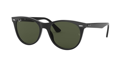 Ray Ban Green Lens Black Acetate Sunglasses In Green Classic G-15