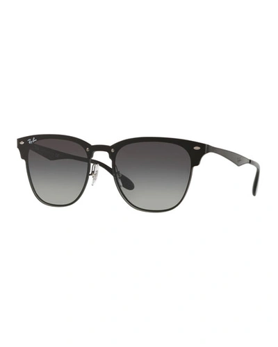 Ray Ban Blaze Clubmaster Sonnenbrillen Schwarz Fassung Grau Glas 01-47