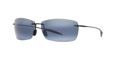 Maui Jim Lighthouse 65mm Polarizedplus2 Rimless Sunglasses - Gloss Black In Grey-black