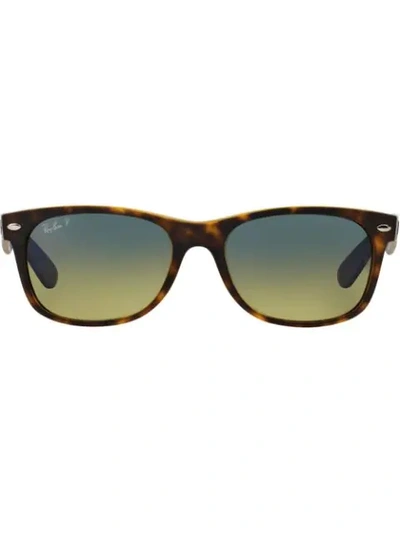 Ray Ban Ray-ban Unisex Matte Polarized New Wayfarer Sunglasses In Polarized Blue Green Gradient
