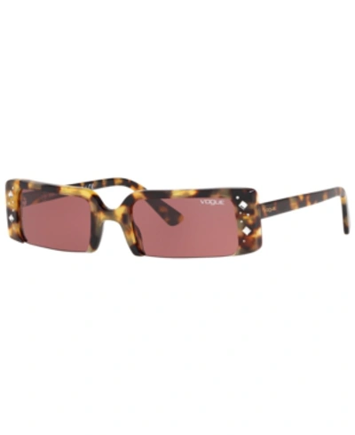 Vogue Semi-rimless Rectangular Studded Sunglasses In Violet