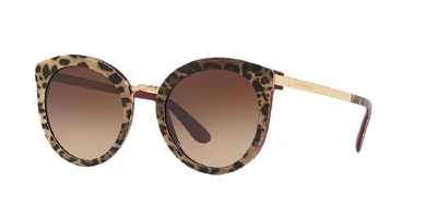 Dolce & Gabbana Rounded Mirrored Sunglasses In Light & Dark Brown Gradient