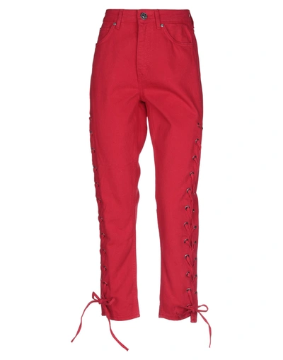 Sandro Denim Pants In Red