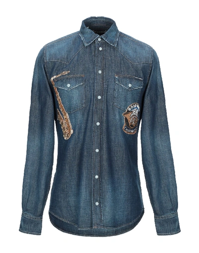 Dolce & Gabbana Denim Shirts In Blue