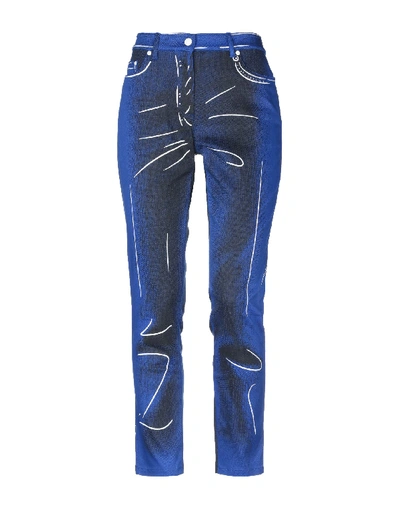 Moschino Denim Pants In Bright Blue