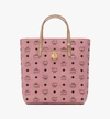 Mcm Anya Shopper In Visetos In Soft Pink
