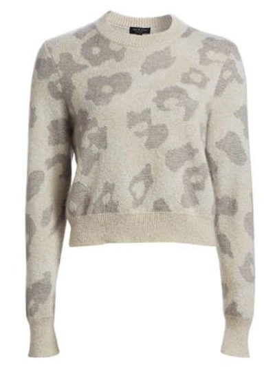 Rag & Bone Leopard Print Boxy Knit Sweater In Mink