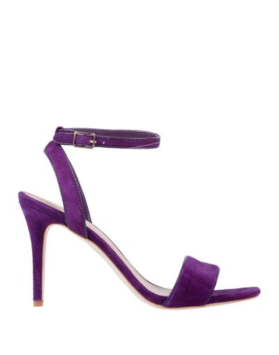 Sandro Suede Sandals In Purple