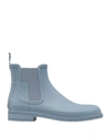 Hunter Ankle Boots In Sky Blue