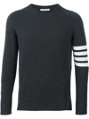 Thom Browne Classic Cashmere Crewneck Sweater In Grigio