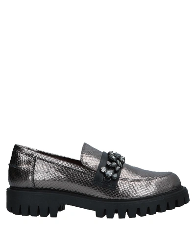 Pollini Loafers In Lead
