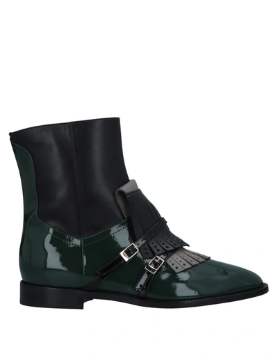 Pollini Ankle Boots In Dark Green