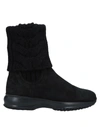 Hogan Interactive Sole Suede Ankle-boots In Black