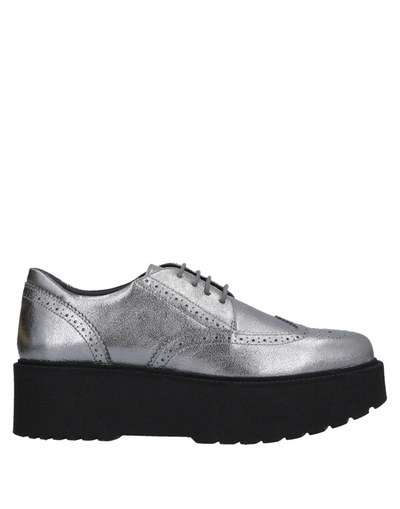 Hogan Lace-up Shoes In Silver