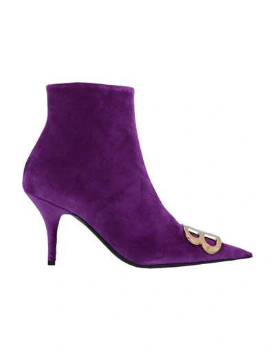 Balenciaga Ankle Boots In Purple