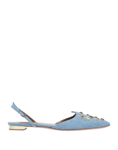 Aquazzura Ballet Flats In Blue