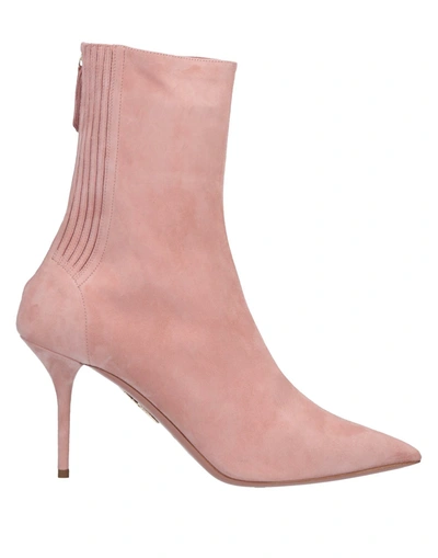 Aquazzura Ankle Boots In Pastel Pink