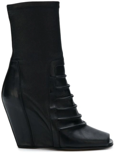 Rick Owens Wedge Ankle Boots In Black