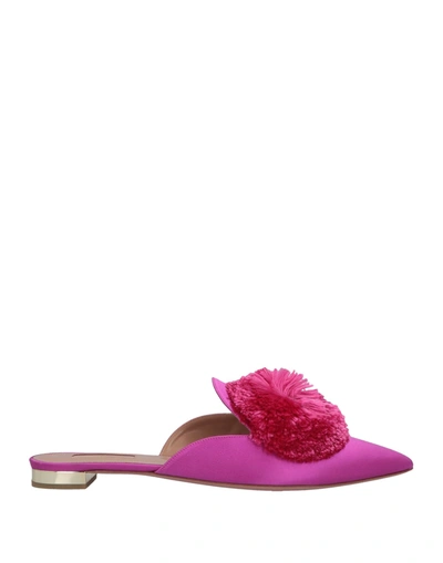 Aquazzura Mules In Pink