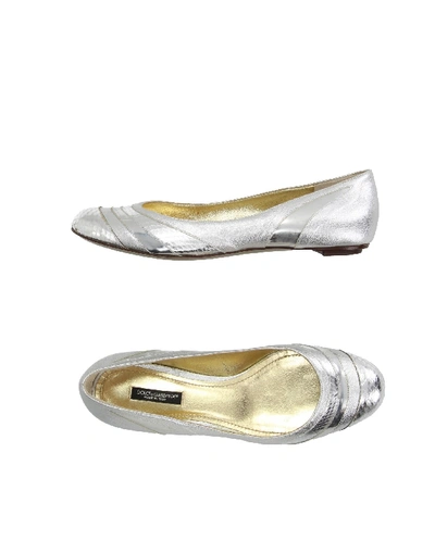 Dolce & Gabbana Ballet Flats In Silver
