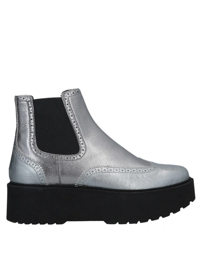 Hogan Ankle Boots In Silver