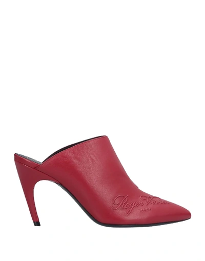 Roger Vivier Woman Mules & Clogs Red Size 8 Soft Leather