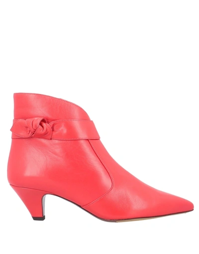 Tabitha Simmons Ankle Boots In Red