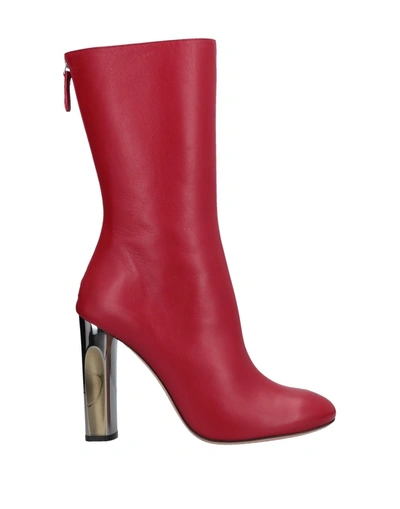 Alexander Mcqueen Ankle Boots In Red