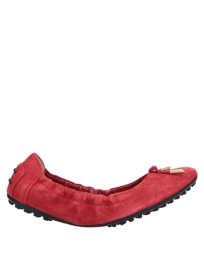 Tod's 芭蕾平底鞋 In Red